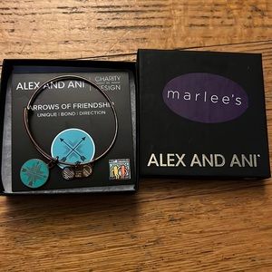 Alex and Ani Gold (Tone) Arrows of Friendship Charm Bangle Shiny Gold